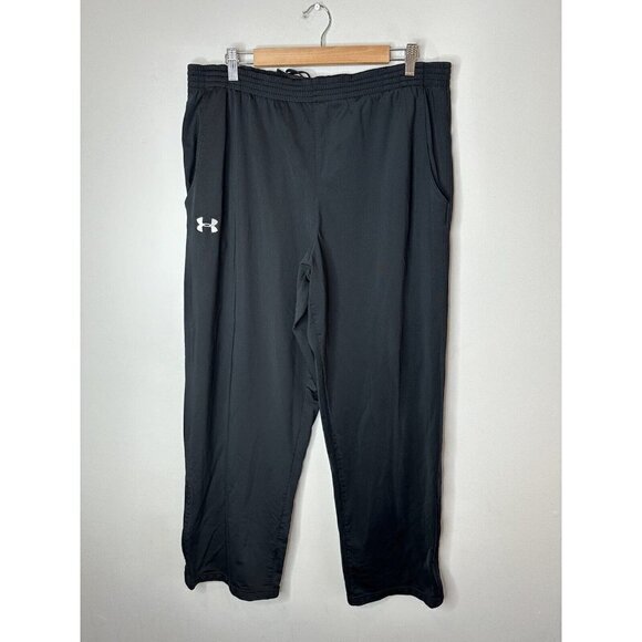 Under Armour Pants Mens Black Windbreaker Track Shell Embroidered Sz XL - Picture 1 of 11
